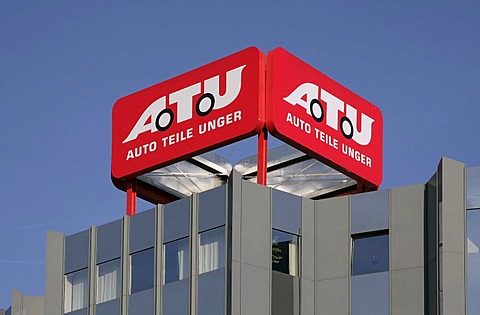 Headquarters, head office, car repair shop chain ATU, Auto-Teile-Unger, Weiden, Bavaria, Germany, Europe