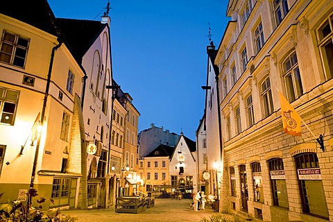 Historic centre of Tallinn in evening light, Estonia, Baltic States, North Europe