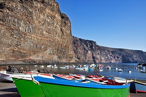 Harbour, Playa de Vueltas, Valle Gran Rey, La Gomera, Canary Islands, Spain, Europe