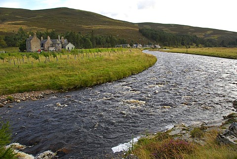 River Dee near Cock Bridge, Grampians, Highlands, Scotland, Great Britain, Europe