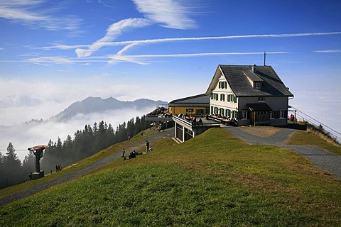 Summit station and guest house on Kronberg, Appenzell, Switzerland, Europe