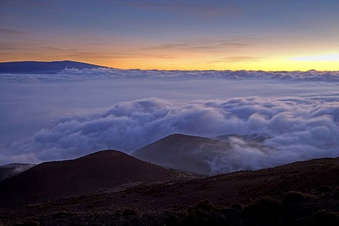 Sunset on Mauna Kea Volcano on Big Island, Hawaii, USA