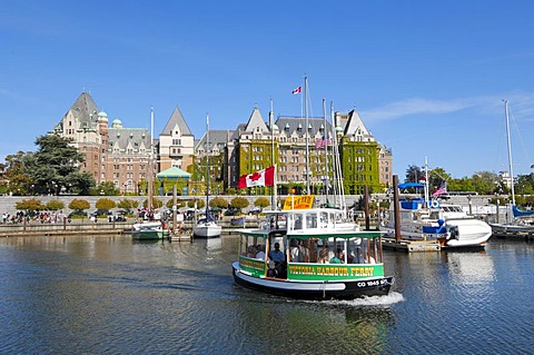 Harbor in front of the Empress Hotel, Victoria, Vancouver Island, British Columbia, Canada