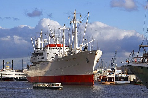 "Cap San Diego", museum ship in Hamburg harbour on Elbe River, Hamburg, Germany