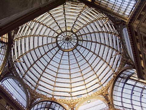 Glass roof of the Umberto Gallery, Naples, Campania, Italy, Europe