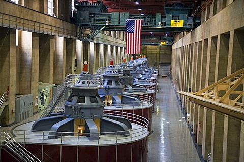 The turbines which produce electricity at Hoover Dam, Boulder City, Nevada, USA