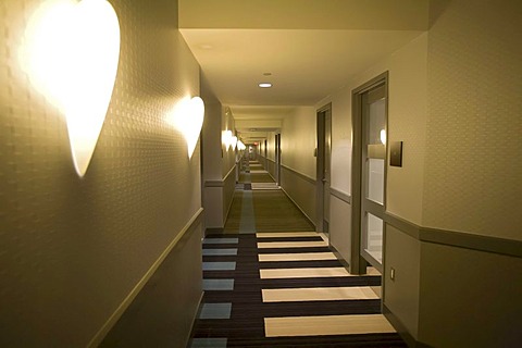 A corridor in the hotel at the Greektown Casino, Detroit, Michigan, USA