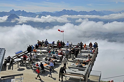 Summit station of Nebelhorn Mountain, Allgaeuer Alps, Bavaria, Germany, Europe