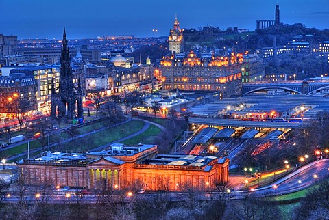 View of Edinburgh at night, Scotland