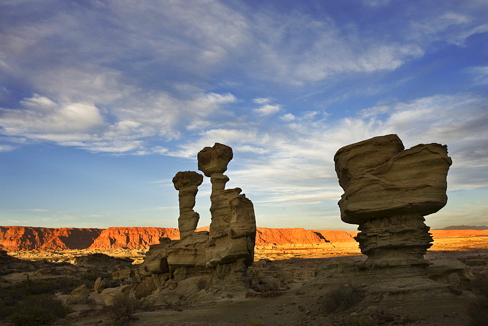 Bizarrely rock El Submarino (the submarine) at National Park Parque Provincial Ischigualasto, Central Andes, Argentina, South America