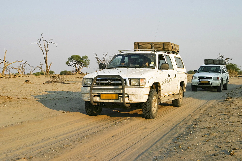 Offroadtour with two 4x4, Savuti Area, Chobe Nationalpark, Botswana, Africa