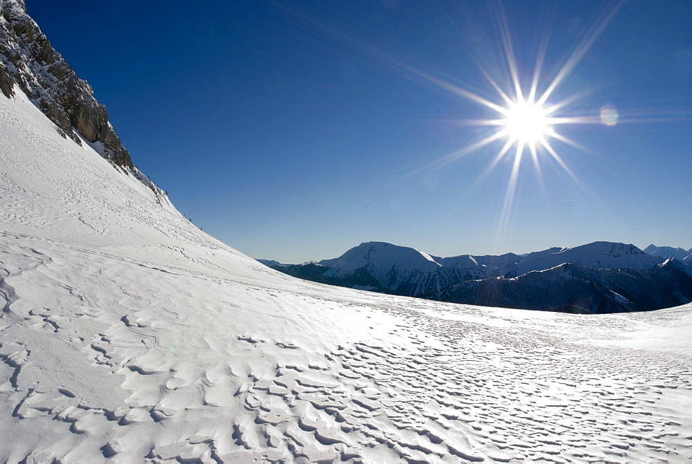 Sunny winter day in the Gesaeuse National Park, Styria, Austria, Europe