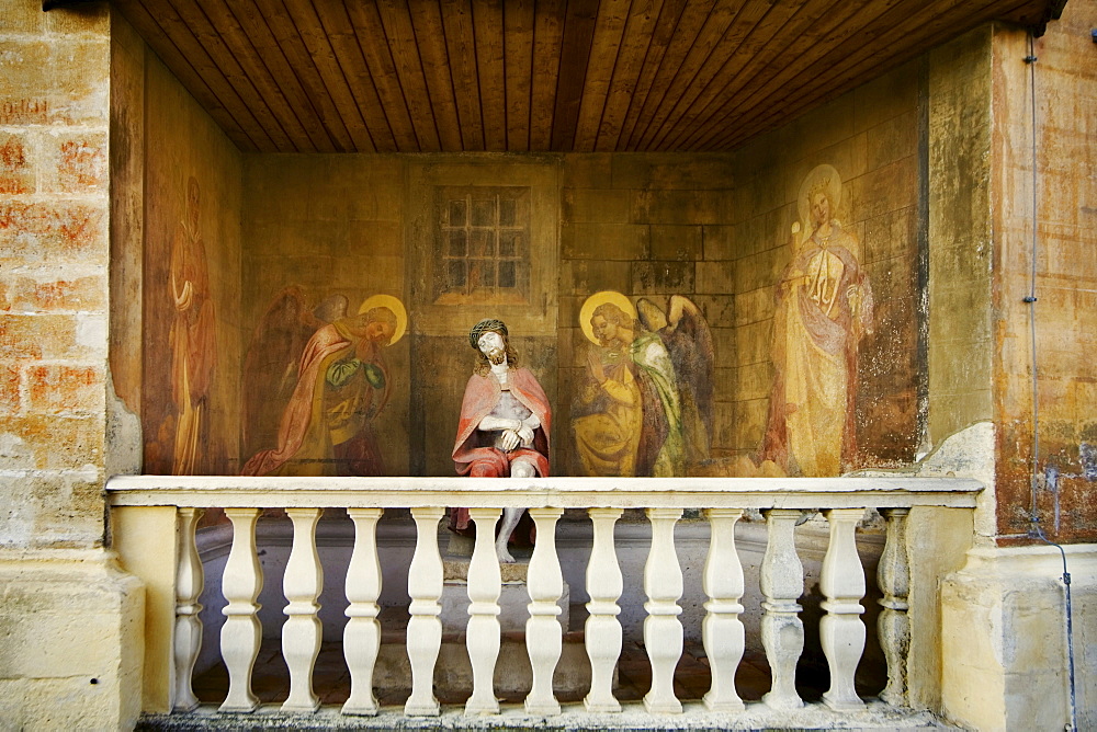 Crossroad at the Piaristen Church in Krems, Wachau Region, Waldviertel Region, Lower Austria, Austria