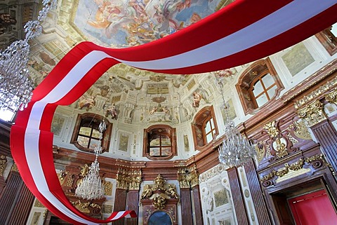 Belvedere, Indoor Photo, Flag, Barock, Ceiling Fresco, Vienna, Austria