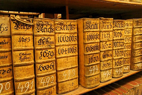 Hofkammerarchiv, many old Books, Vienna, Austria