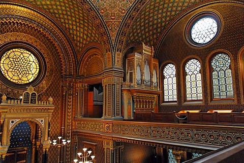 Jewish quarter, spanish synagogue, interior, Prague, Czech Republic