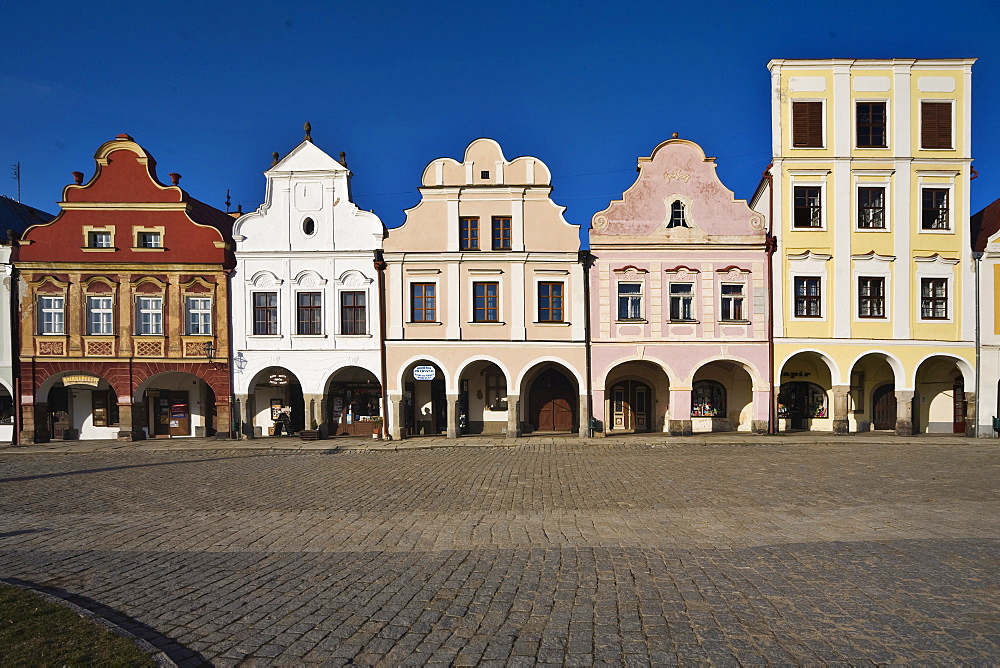 Buildings in the historic centre of Telc, Czech Republic, Europe