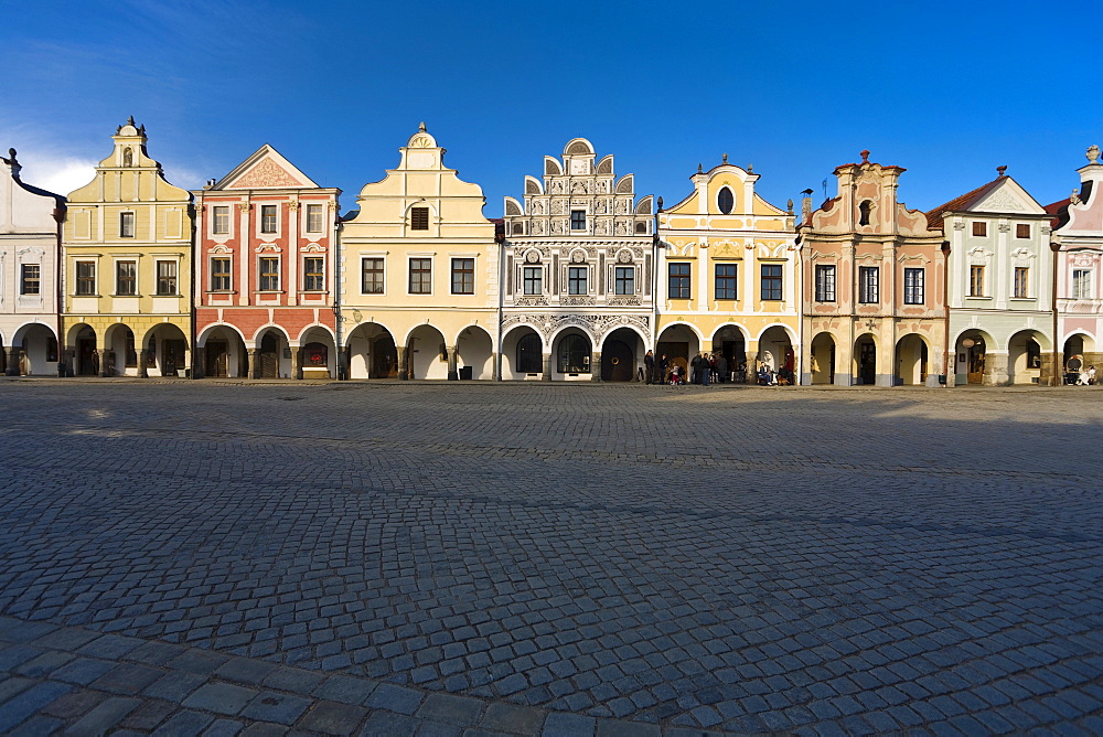 Buildings in the historic centre of Telc, Czech Republic, Europe