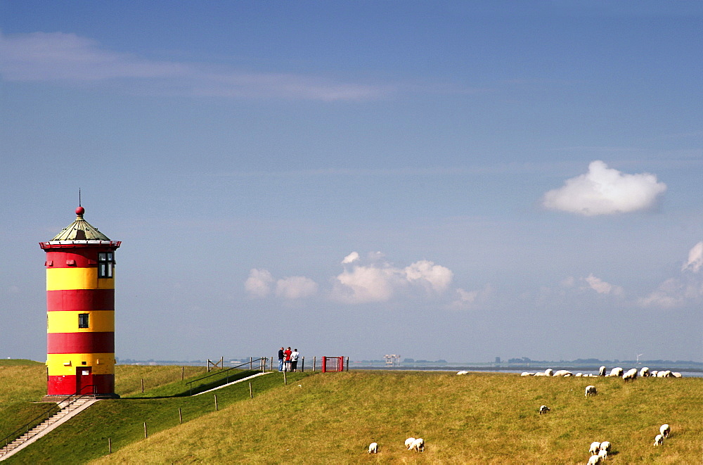 Lighthouse of Pilsum, Norther Sea coastline, Pilsum, Germany