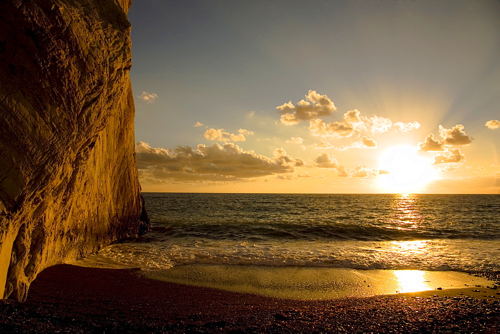 Aphrodite's Cliffs in the evening light, Cyprus, Europe