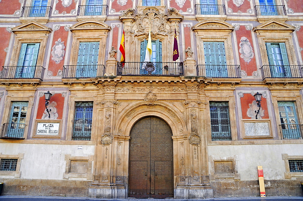 Plaza Cardenal Belluga (Cardinal Belluga Square), Bishop's Palace, Murcia, Spain, Europe