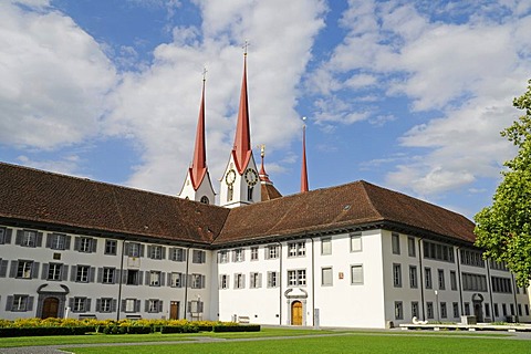 Benedictine monastery and the monastery church, Muri Abbey, Muri, Aargau, Switzerland, Europe