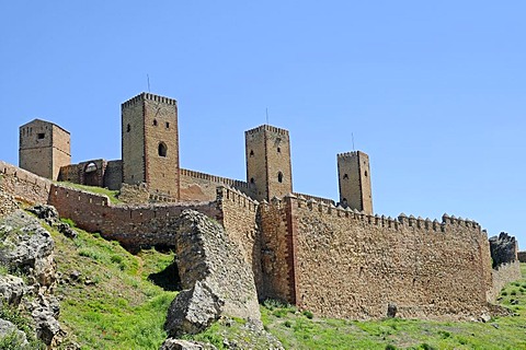 Alcazar Castle, fortress, towers, Molina de Aragon, Castille La Mancha, Spain, Europe