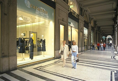 Turin Torino Piemonte Piedmont Italy Via Roma shopping arcades luxury shops