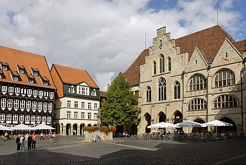Hildesheim Lower Saxony Germany Marketplace with the town hall