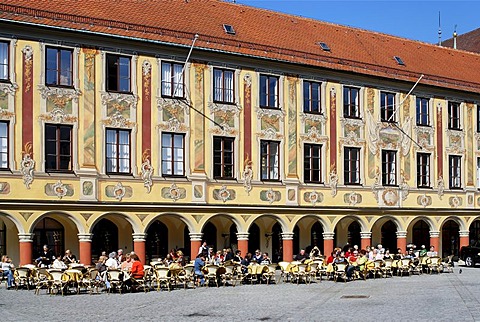 Former tax house market square Memmingen Bavarian Swabia Bavaria Germany