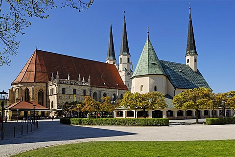 Parish church St Philipp and Jakob and Holy Chapel Kapellplatz Altoetting Upper Bavaria Germany