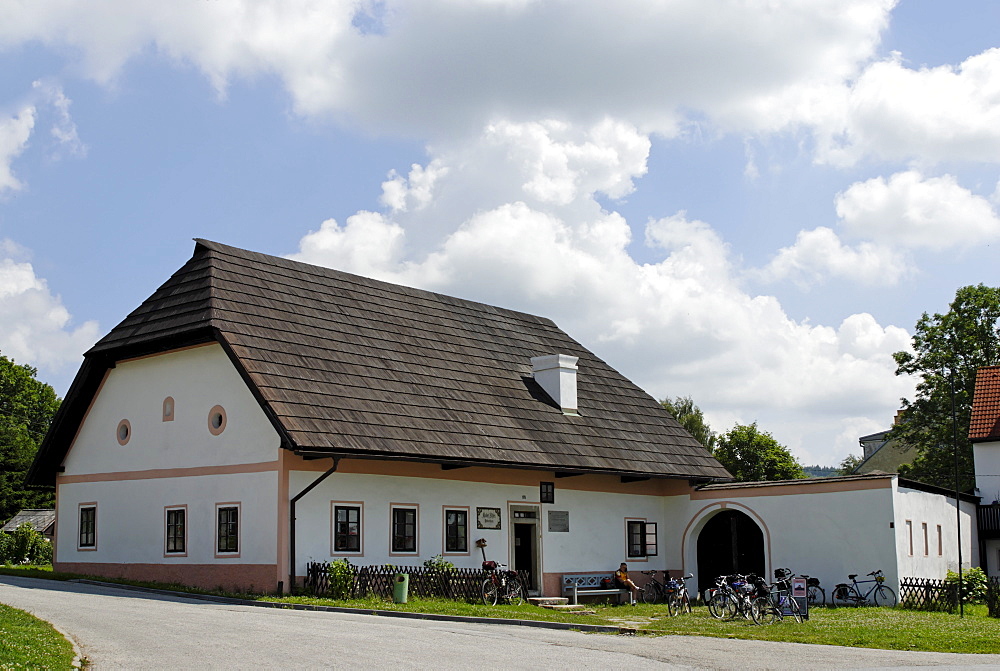 Birth Place house of the poetry Adalbert Stifter in Horni Plana at the Lipno lake Vodni Nadrz Lipno Bohemian Forest Sumava Czech Republik