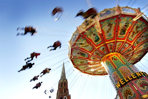 Carousel carrousel roundabout on the Auer Dult fair in Munich Bavaria Germany