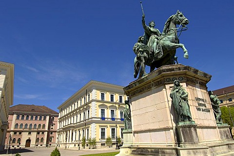 Monument statue of king Ludwig the first Wittelsbacherplatz Munic Bavaria Germany