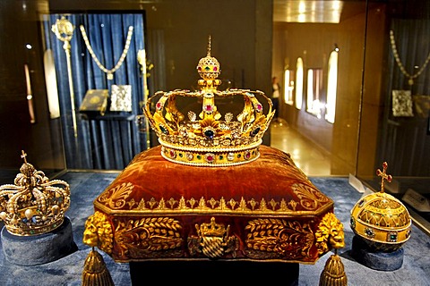 Crown of the kings of Bavaria and orb, Treasury of the Residenz, Munich, Bavaria, Germany