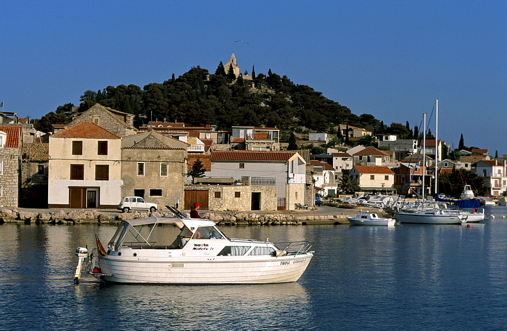 Tribunj, historic fishing village on an island across from the New Marina, Croatia