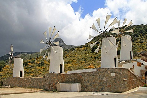 Windmills, Lassithi plateau, Crete, Greece