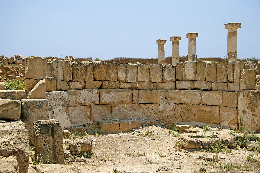 Archaeology, columns, Roman ruins, Paphos, Cyprus