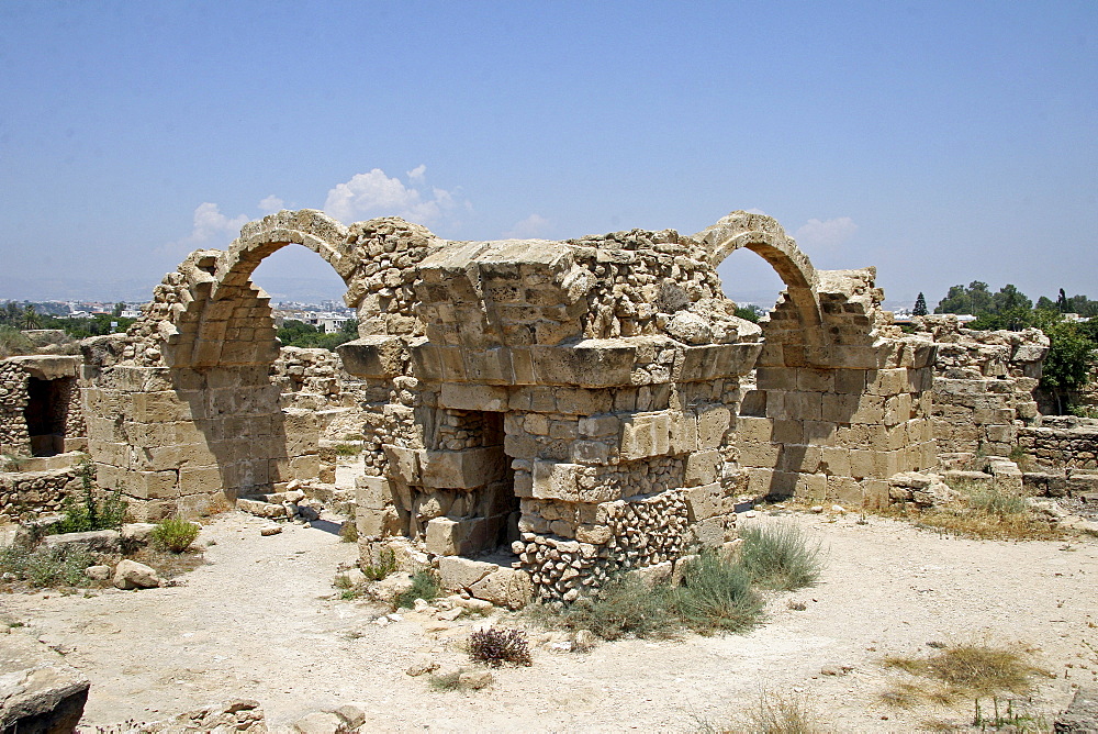 Castle ruin, Saranda Kolones, archaeology, Paphos, Cyprus