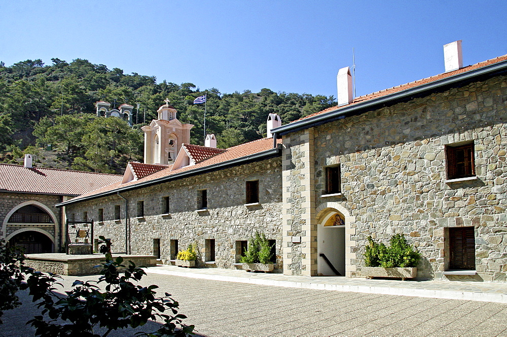 Courtyard, Kykkos Monastery, Troodos Mountains, Cyprus, Europe