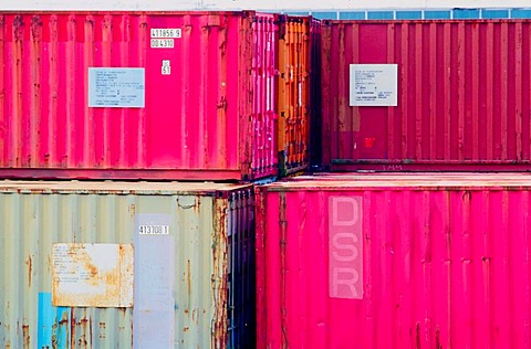 Cargo containers at a harbour