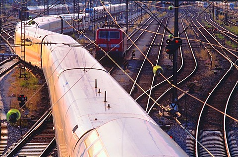 Train at Munich central station, Munich, Germany