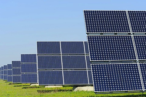 Largest tracking photovoltaic solar power station in the world near Arnstein, Bavaria, Germany, Europe