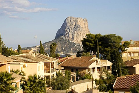 View over an exclusive residential area on the Penon de Ifach, Calpe, Costa Blanca, Spain