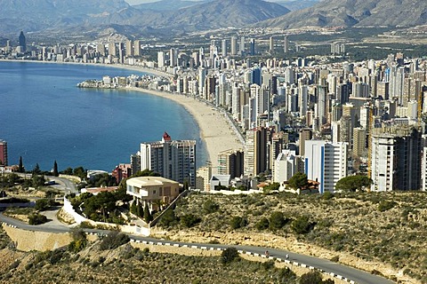 View over Benidorm, Costa Blanca, Spain