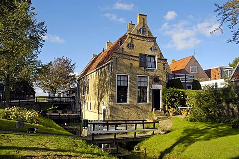 Historical commander's house, Hindeloopen, Ijsselmeer, Frisia, Netherlands