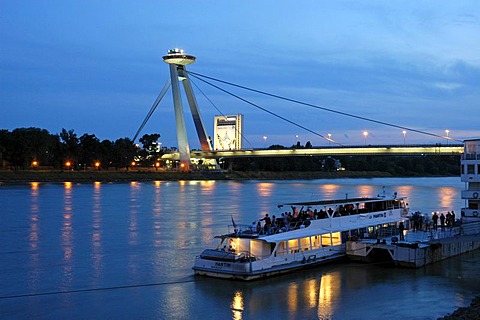 New bridge at night, Novy most, Bratislava, Slovakia