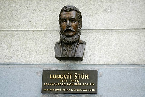 Bust of slovak philologist and politician Ludovit Stur , Bratislava, Slovakia