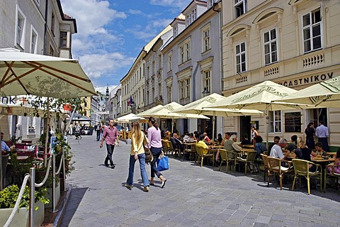 Street in the old town of Bratislava, Slovakia