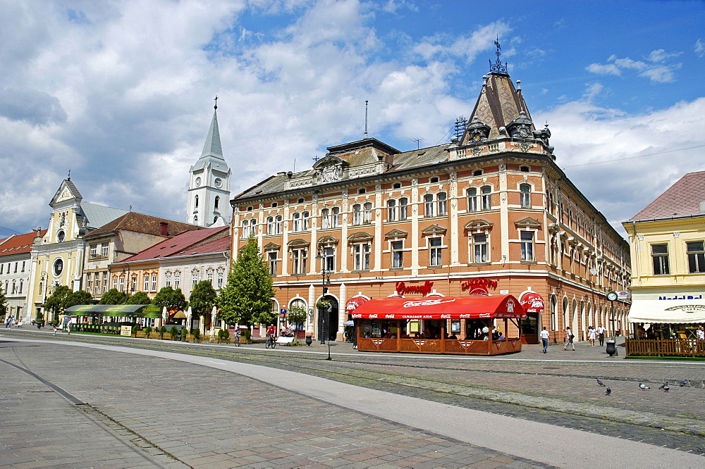 Main Street with the Franciscan Church, Kosice, Slovakia, Slovak Republic